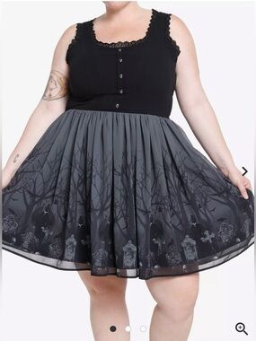 Thorn & Fable Cemetery Scene Dress Plus Size 1x